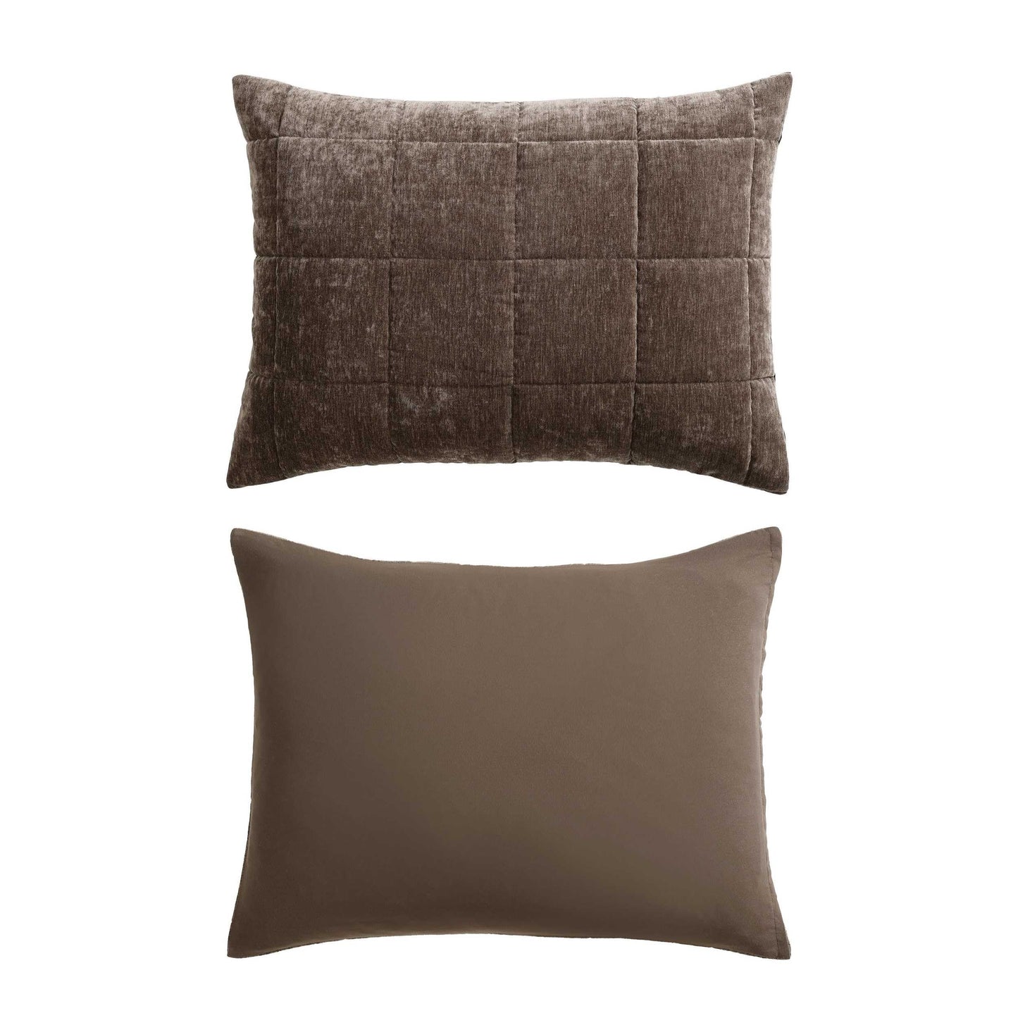 Vera Wang - Queen Quilt Set, Super Soft Bedding Set with Matching Shams, Modern Room Essentials (Chenille Box Solid Chocolate Brown, Queen)