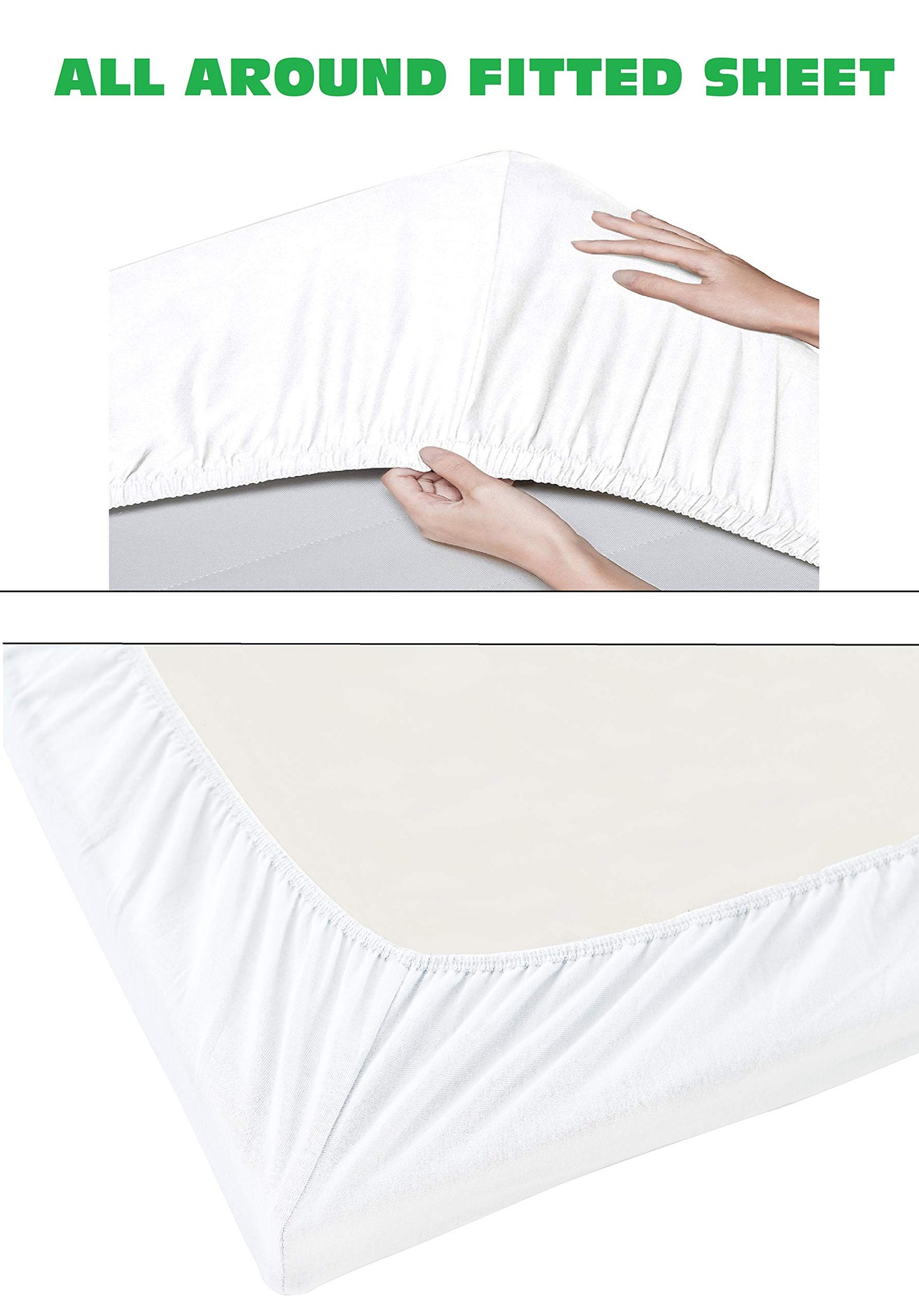 Elegant Comfort 1500 Thread Count Wrinkle & Fade Resistant Egyptian Quality 4-Piece Bed Sheet Set Ultra Soft Luxurious Set Includes Flat Sheet, Fitted Sheet and 2 Pillowcases, Full, Neon Green