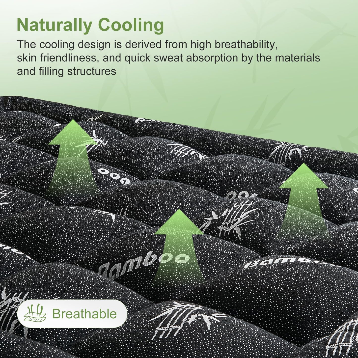 SurChic Queen Size Mattress Topper Viscose Derived from Bamboo, Soft Thick Pillow Top Mattress Pad Cover for Back Pain, Cooling Mattress Protector with 8-21 Inch Deep Pocket, Dark Grey