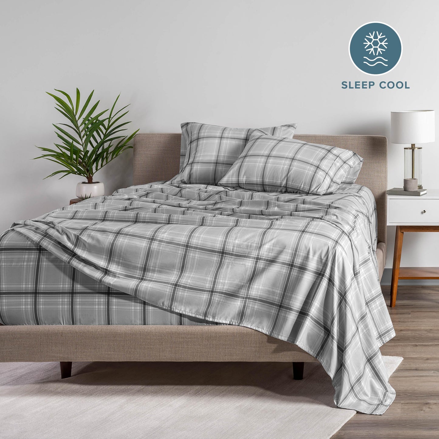 Bare Home Queen Sheet Set - Luxury 1800 Ultra-Soft Microfiber Queen Bed Sheets - Double Brushed - Deep Pockets - Easy Fit - 4 Piece Set - Bedding Sheets & Pillowcases (Queen, Tartan Plaid)
