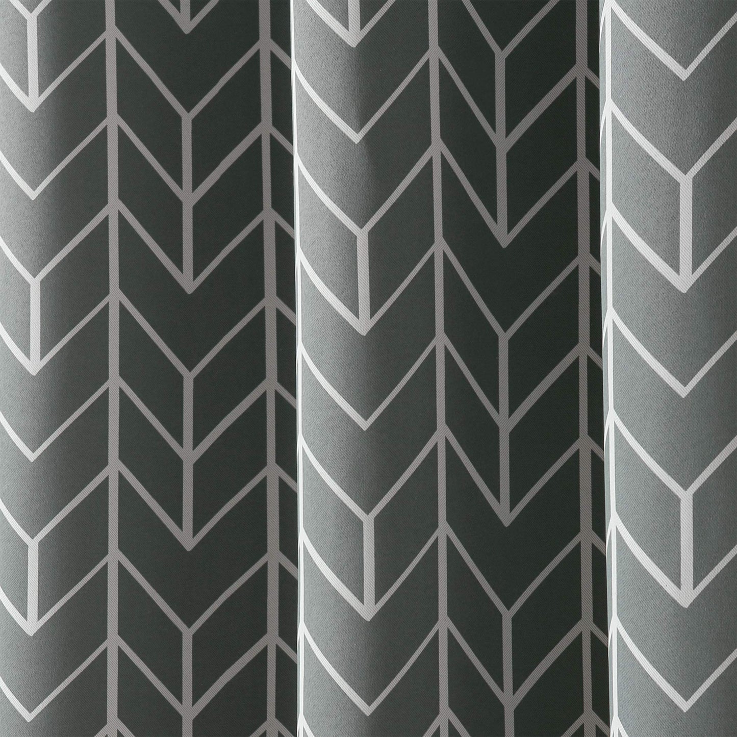 Sun Zero Kenwood Chevron Blackout Grommet Curtain Panel, Gray, 40"W x 84"L (1 Panel)