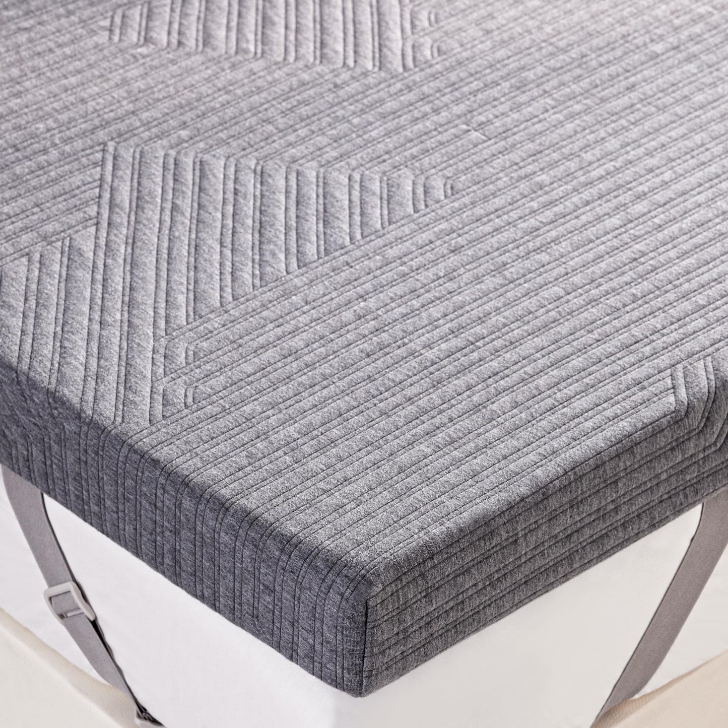 BDEUS 3 inch Firm to Extra Firm Memory Foam Mattress Topper Twin Size for Big Guys, Supportive Mattress Pad for Back Pain Relief, Firm Foam Bed Topper with Senior Grey Cover, 39 × 75 Inch