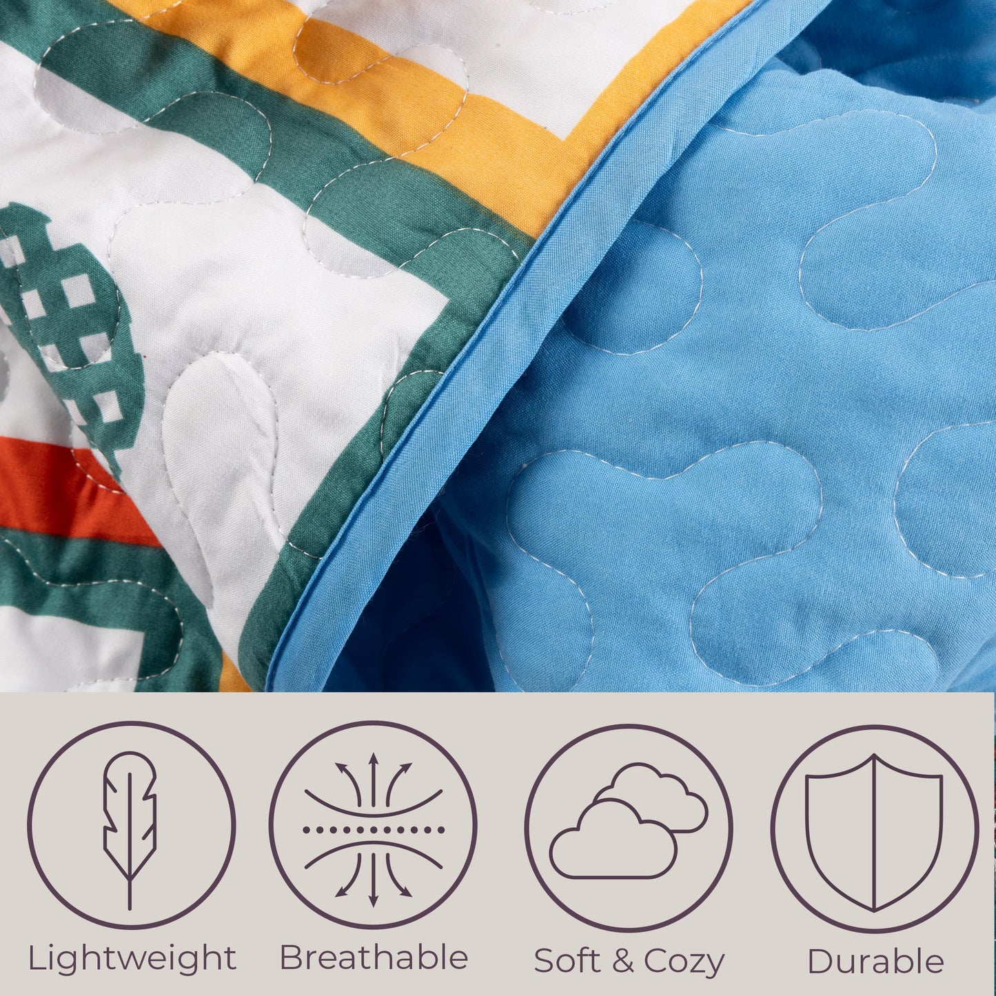 Lavish Home 2-Piece Twin Quilt Set - Twin Bedspread and Pillow Sham with Colorful Butterfly Pattern - Lightweight Quilt Bedding Set for All Seasons - Soft Microfiber Coverlet (Multicolor)
