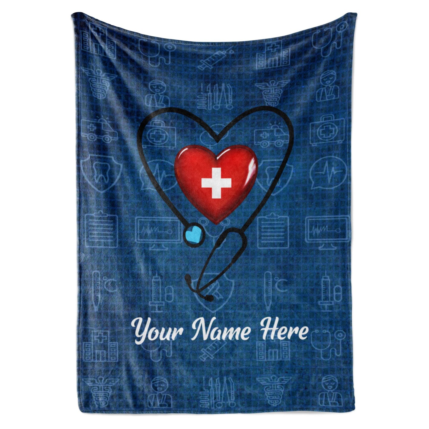 Customized Nurse Blanket - Ships Next Day, Printed in USA - Soft Fleece or Sherpa Blanket - Personalized Throw, Nurse Appreciation