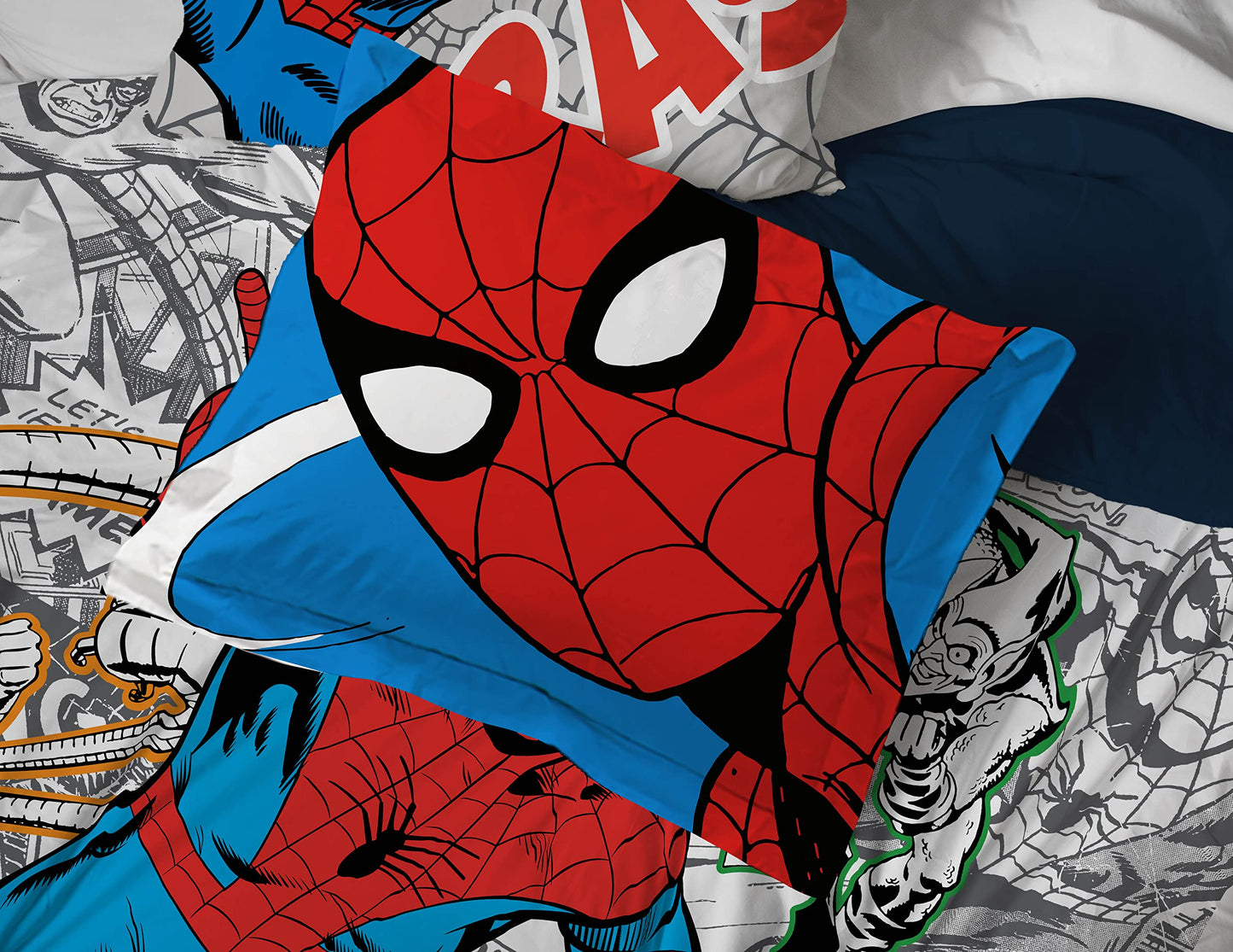 Marvel Spiderman Spidey VS 7 Piece Full Size Bed Set - Includes Comforter & Sheet Set Bedding - Super Soft Fade Resistant Microfiber (Official Product)