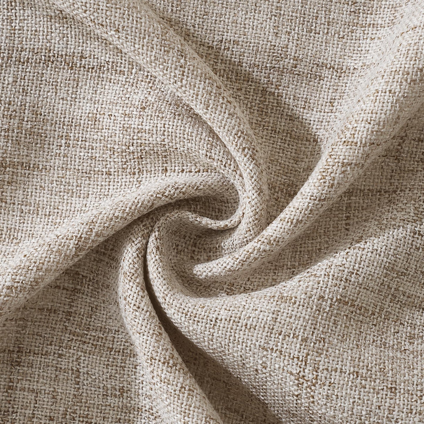 NICETOWN Semi Sheer Linen Blended Curtains 63 Inch Long, Light Filtering Burlap Curtains Farmhouse Grommet Privacy Window Drapes for Living Room, 2 Panels (52 x 63 Inch, Linen)