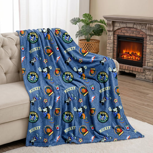 Northwest Disney Mickey Mouse Plush Throw Blanket, Oversized 62" x 90" Silk Touch Soft Fleece Blanket for Kids & Adults, Officially Licensed
