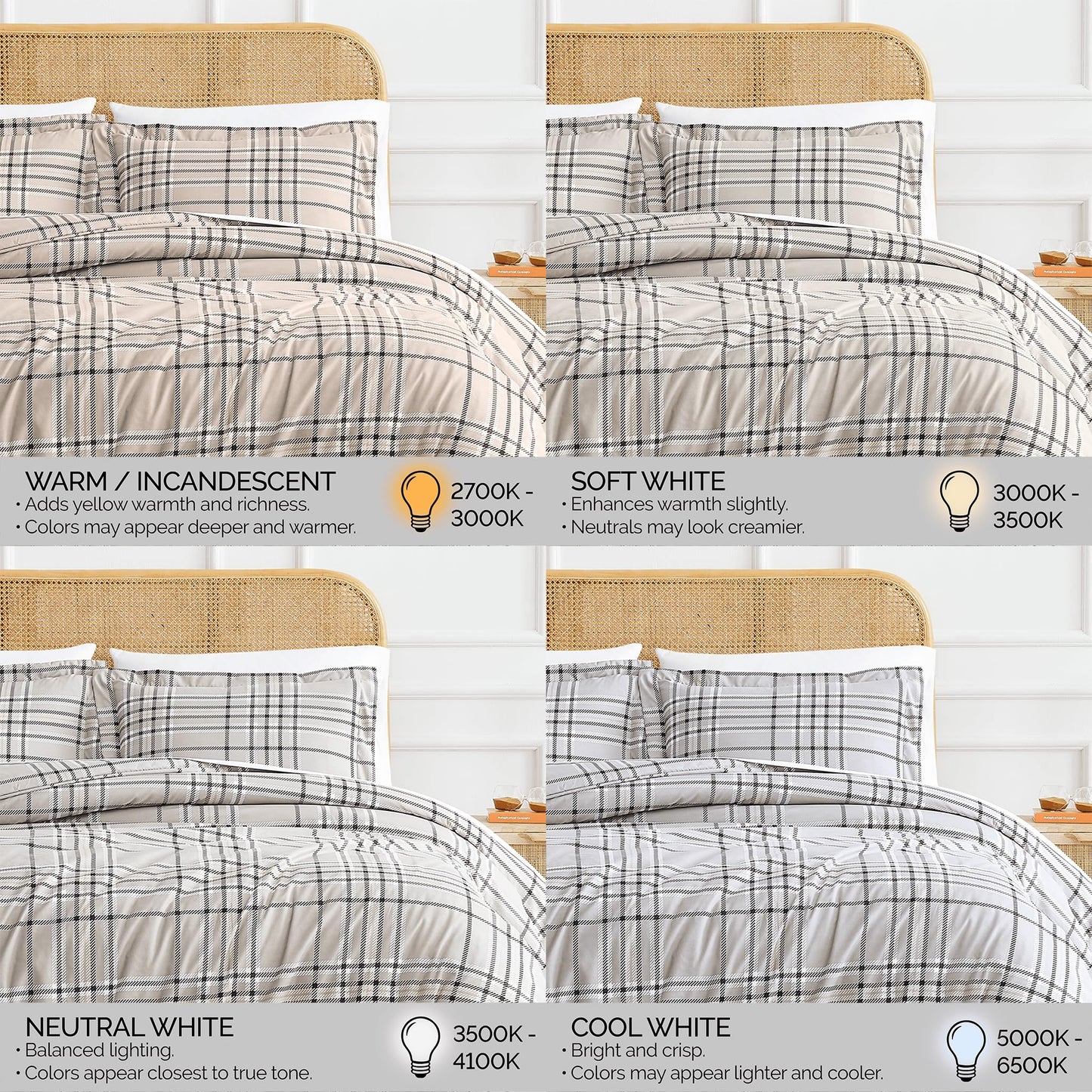 Southshore Fine Living, Inc. Cal King Plaid Duvet Cover Set – Oversized, Hotel Quality, Easy Care, Pet Hair Resistant, Checkered California King Duvet Cover and 2 Pillow Shams – Vilano Plaid Mocha