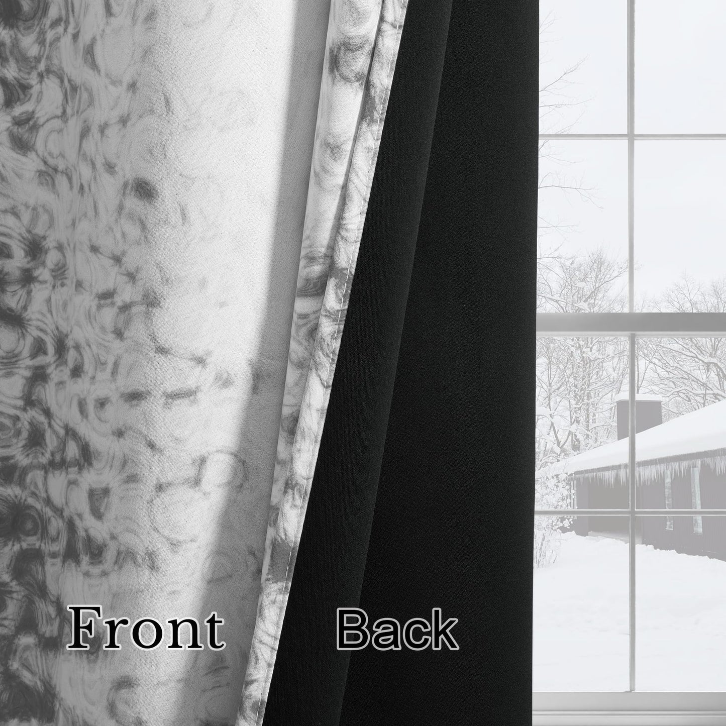 PONY DANCE Black and White Blackout Curtains 84 Inches Long for Living Room, Modern Thermal Insulated Window Drapes for Bedroom/Youth Dorm/Nursery, Ombre Gaming Curtains, 2 Panels Set, 52″W x 84″L