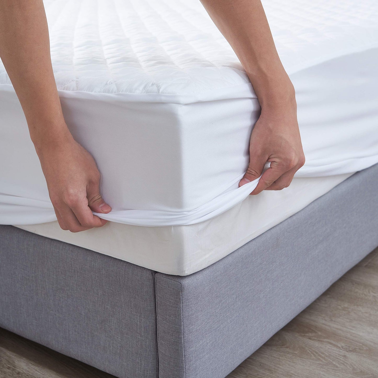 Elif Home Goods California King Waterproof Mattress Protector, Quilted Cooling Fitted Bed Mattress Cover Pad, 13"-15" Deep Pocket, Soft and Noiseless Machine Washable, Vinyl Free