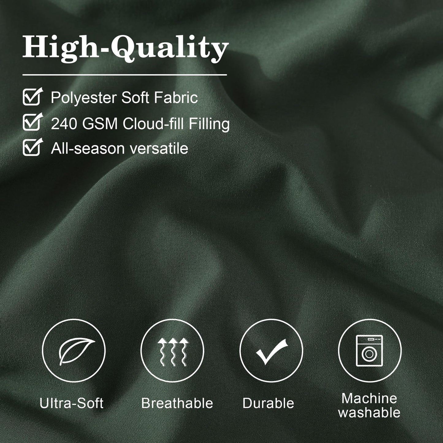 Monbix Queen Comforter Set - 7 Pieces Deep Forest Bed in a Bag Queen Bedding Sets with Comforters, All Seasons Comforter Bed Set with Sheets, Pillowcases & Shams