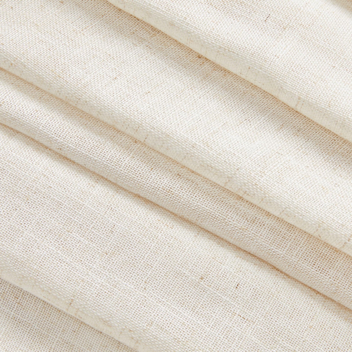 MYSKY HOME Linen Curtains for Living Room, Natural Semi Sheer Curtains & Drapes 84 inches Length 2 Panels Set Farmhouse Country Boho Style Back Tab Draperies for Sliding Glass Door, 50" Wide, Linen