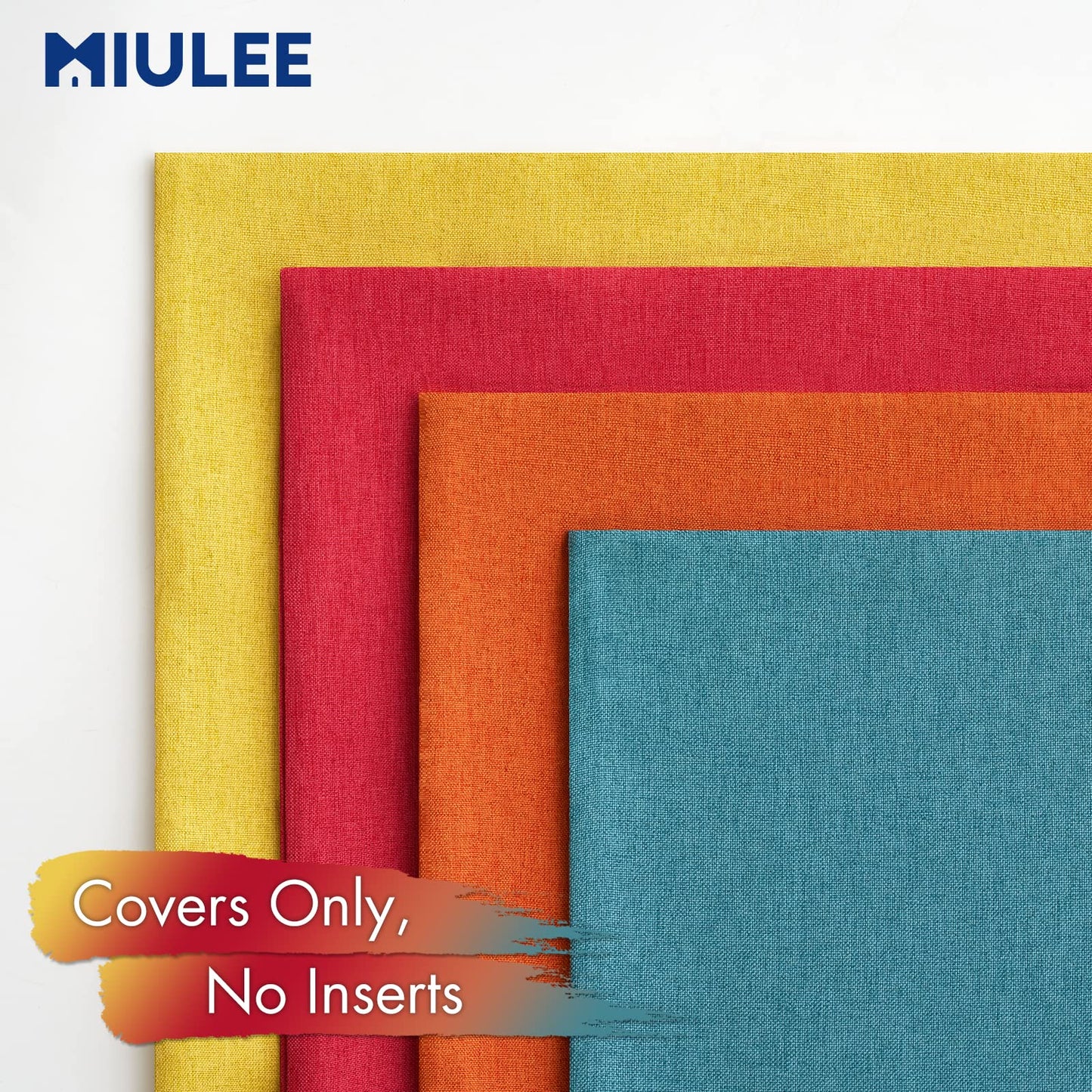 MIULEE Pack of 4 Decorative Outdoor Throw Pillow Covers Linen Waterproof Pillow Covers Summer Farmhouse Cushion Cases for Patio Garden Tent Balcony Couch Sofa 18x18 Inch Red/Turquoise