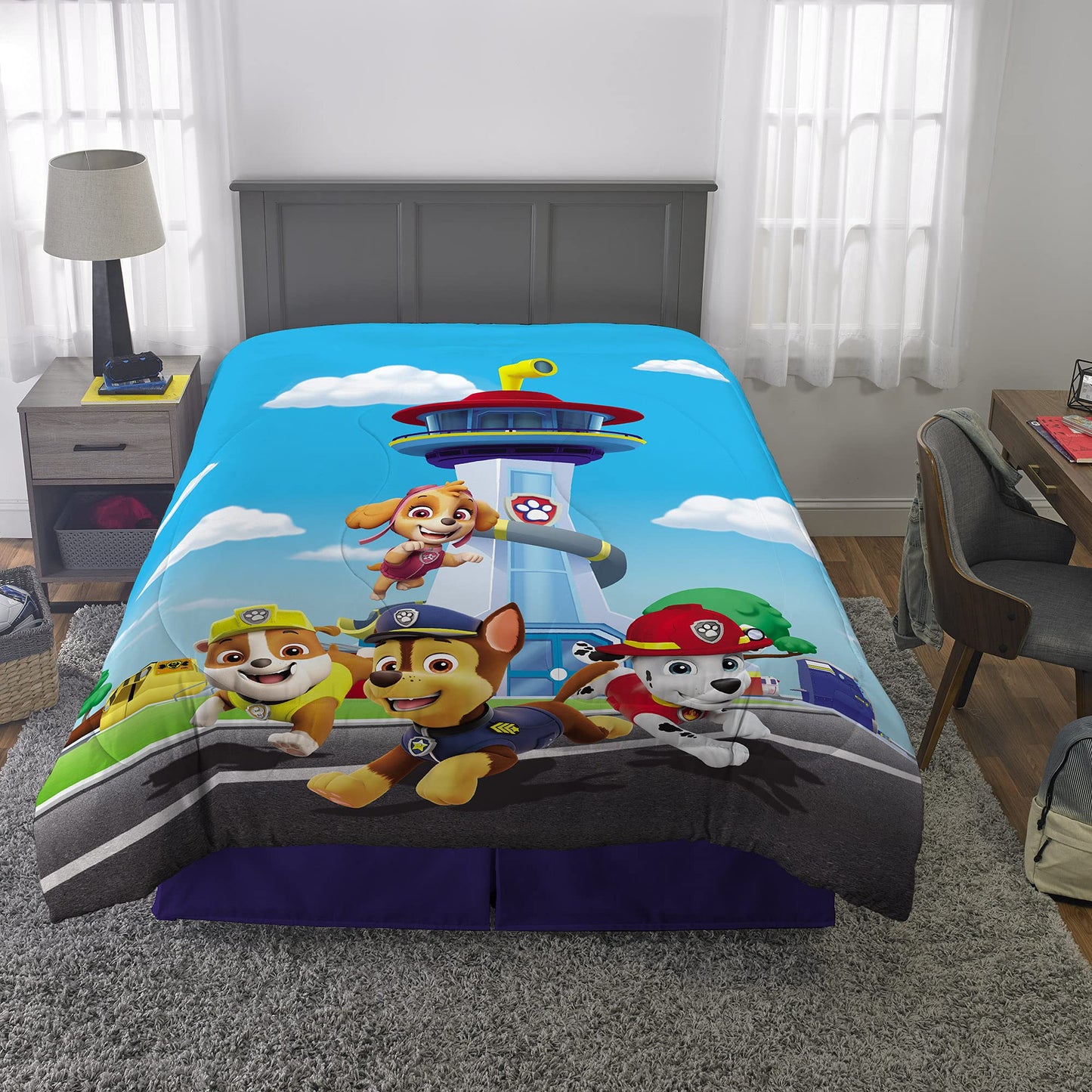 Franco Kids Bedding Super Soft Microfiber Reversible Comforter, Twin/Full, Paw Patrol
