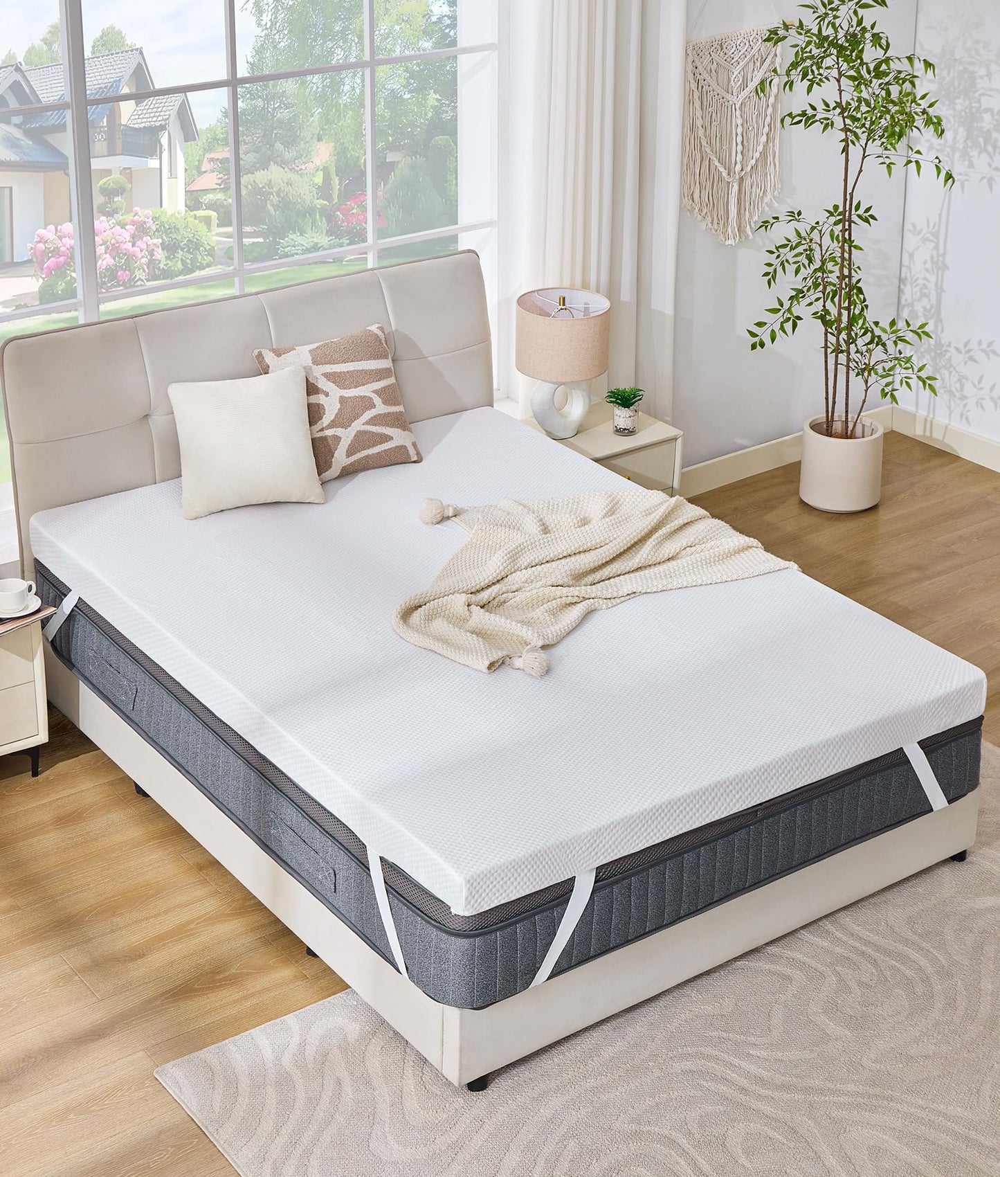 SINWEEK 2 Inch Memory Foam Mattress Topper Twin Size with Breathable Bamboo Cover, Pressure Relief Mattress Pad to Revitalize Old or Sagging Single Beds, Non-Slip and Machine Washable for Easy Care