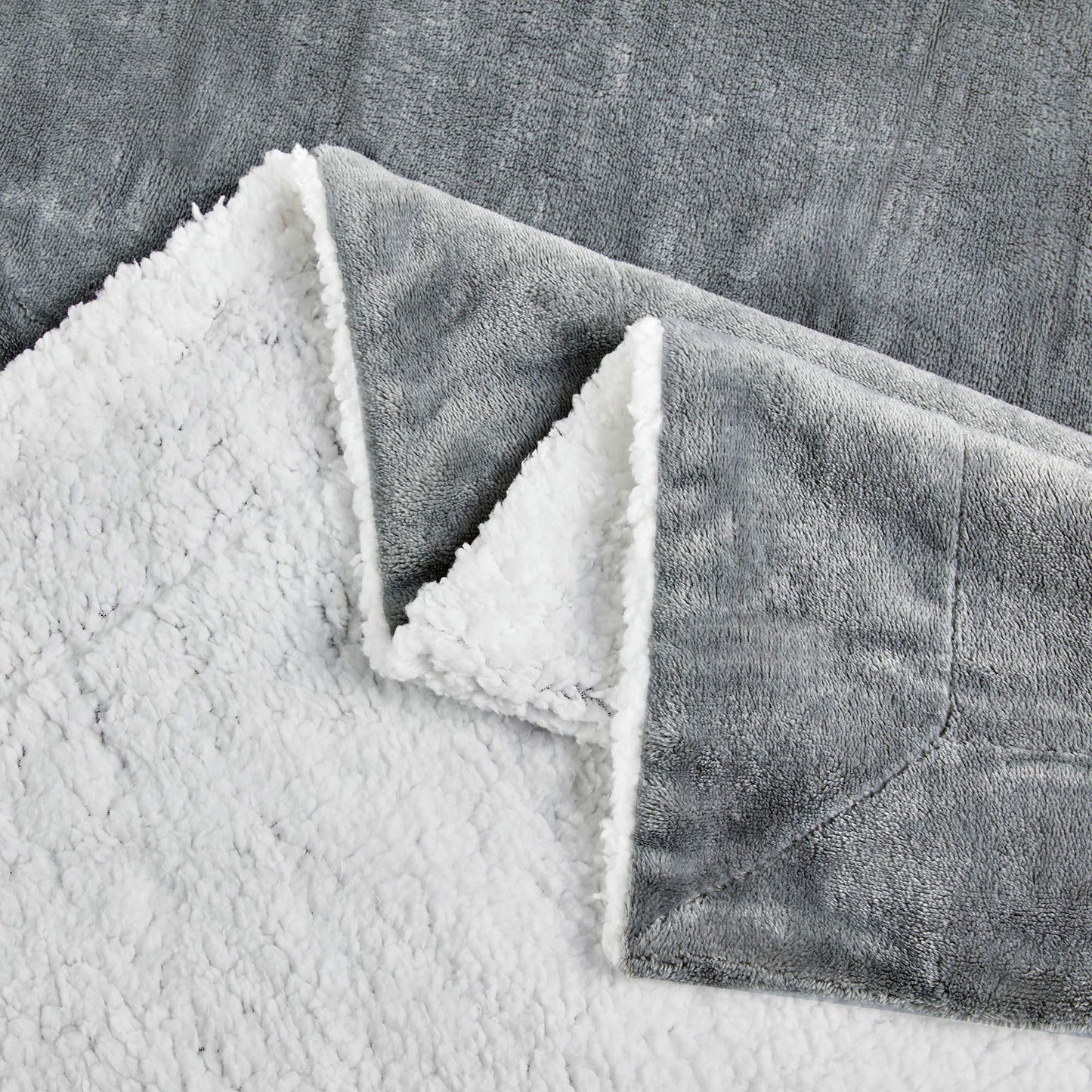 Softan Sherpa Throw Blanket Super Soft Non Shedding Reversible Ultra Luxurious Plush Blanket (50 X 60 inches, Grey)
