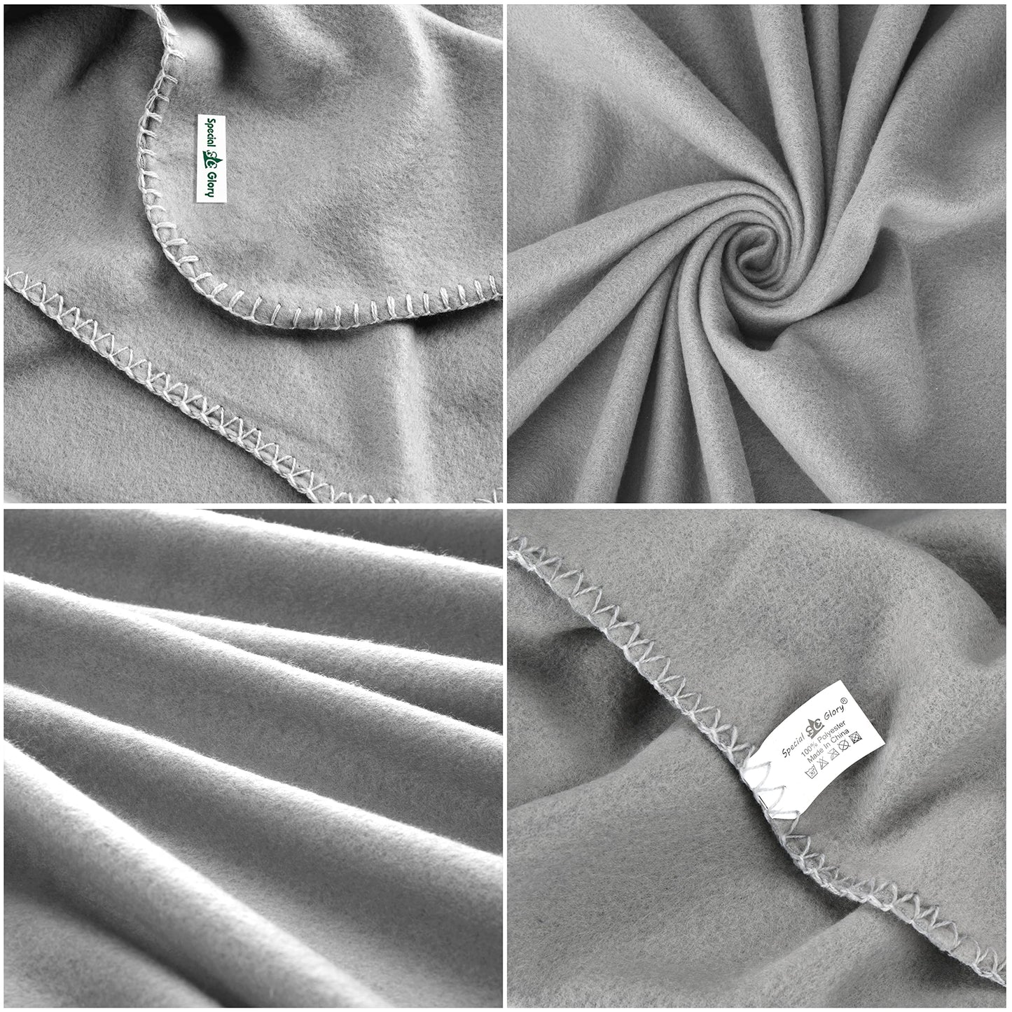Special SG Glory Fleece Throw Blankets Bulk Fleece Blankets Solid Wholesale Lightweight Warm Soft for Pet Bed Sofa Couch Office Wedding Gifts Travel Seasons (Grey, Pack of 6-50x60 Inches)