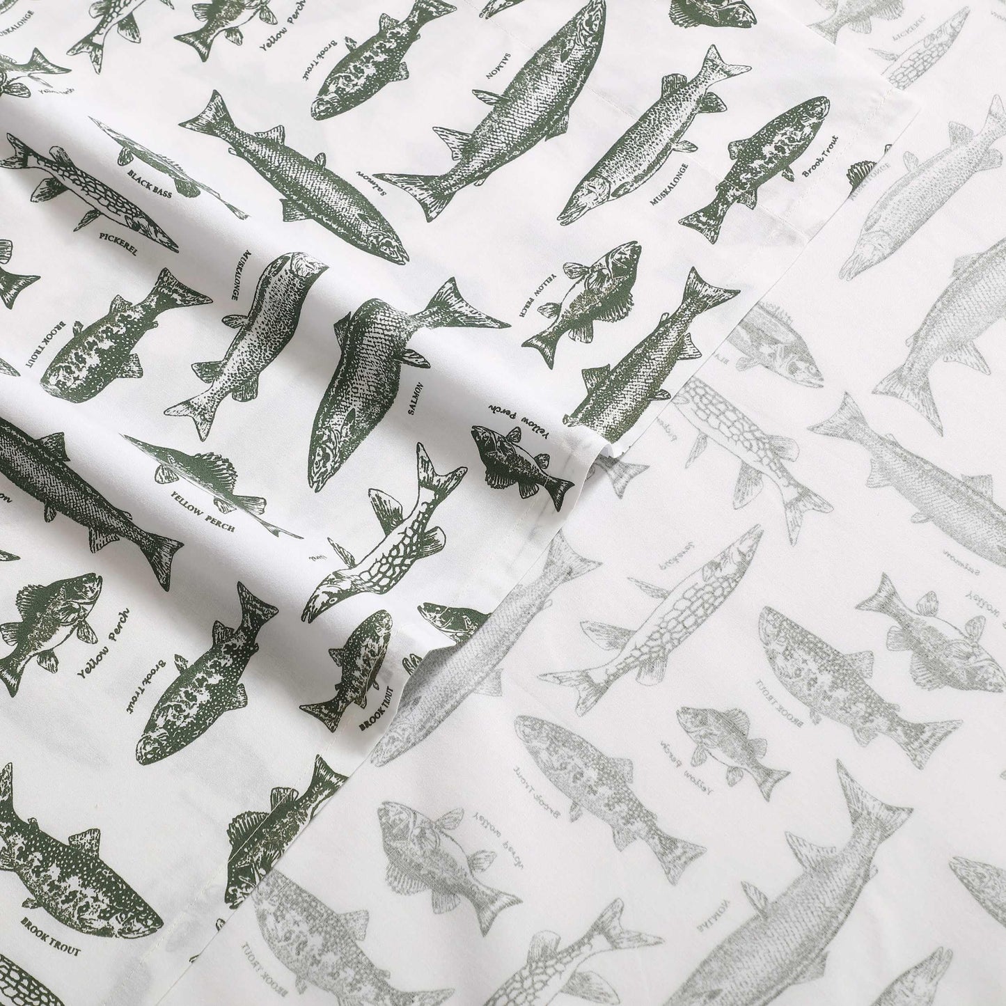 Eddie Bauer - Sheet Set, Cotton Percale Bedding with Matching Pillowcase, Crisp & Breathable, 200-Thread Count, Classic Comfort Essentials (Wes Fish Green, Twin)