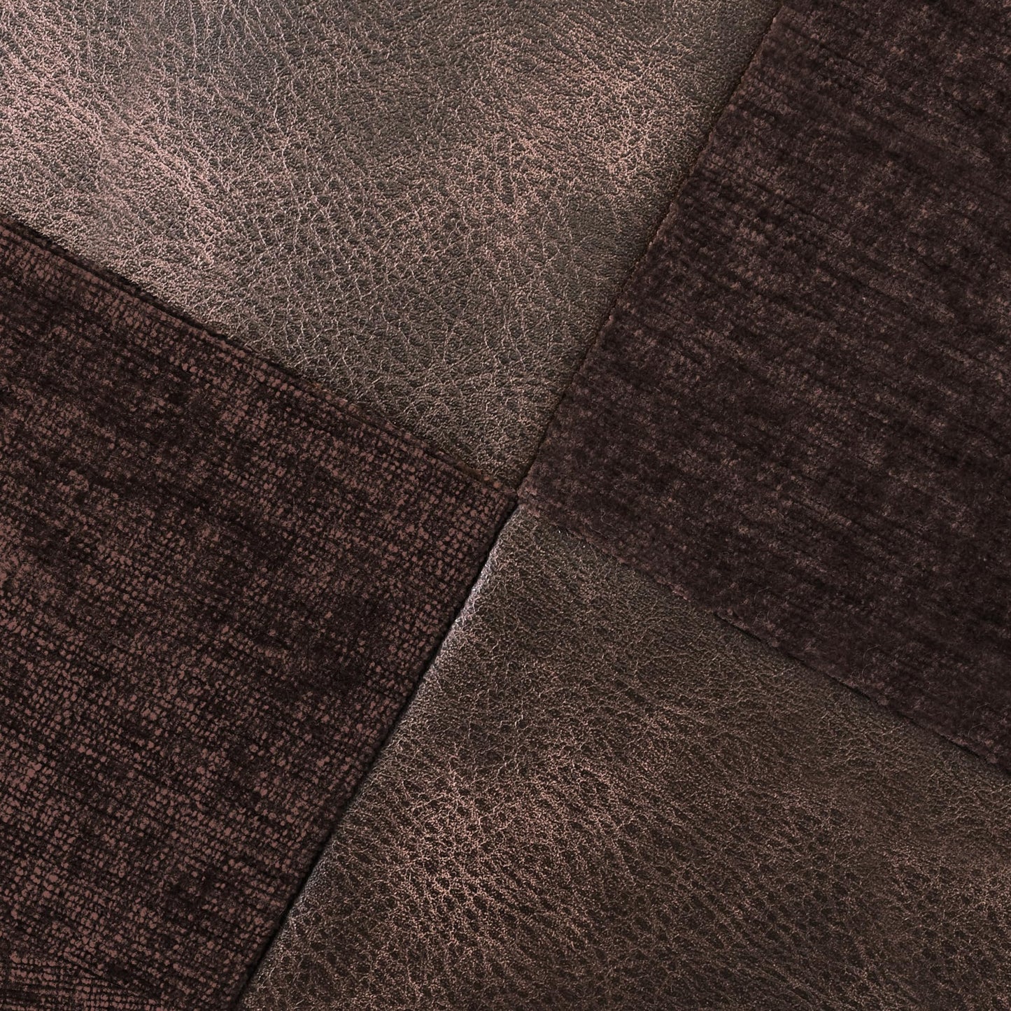 CaliTime Throw Pillow Covers Decorative 18 X 18 Inches Pack of 2 Cozy Chenille Faux Leather Splicing Cushion Cases for Couch Sofa Bed Living Room Home Coffee