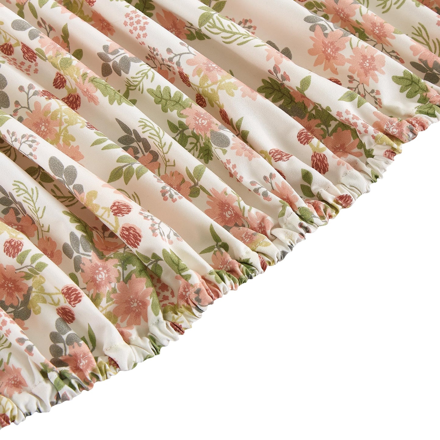 Chezmoi Collection Winika 4-Piece Floral Bed Sheet Set - Multicolor Pink Red Green Gray Floral Flowers Printed Microfiber 14-Inches Deep Pocket Sheets & Pillowcases Set, California King