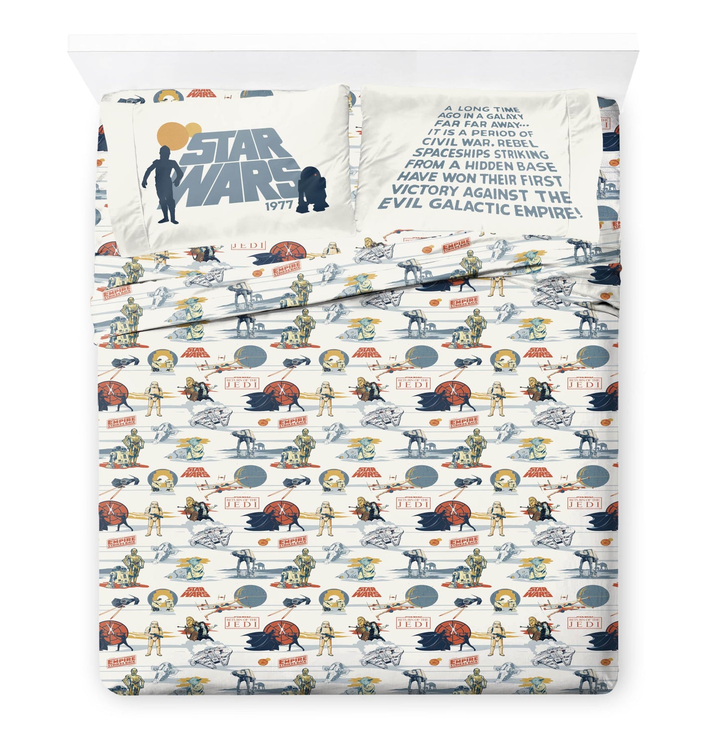 Jay Franco Kids Bed Set, Blue, Star Wars, 7 Piece Full