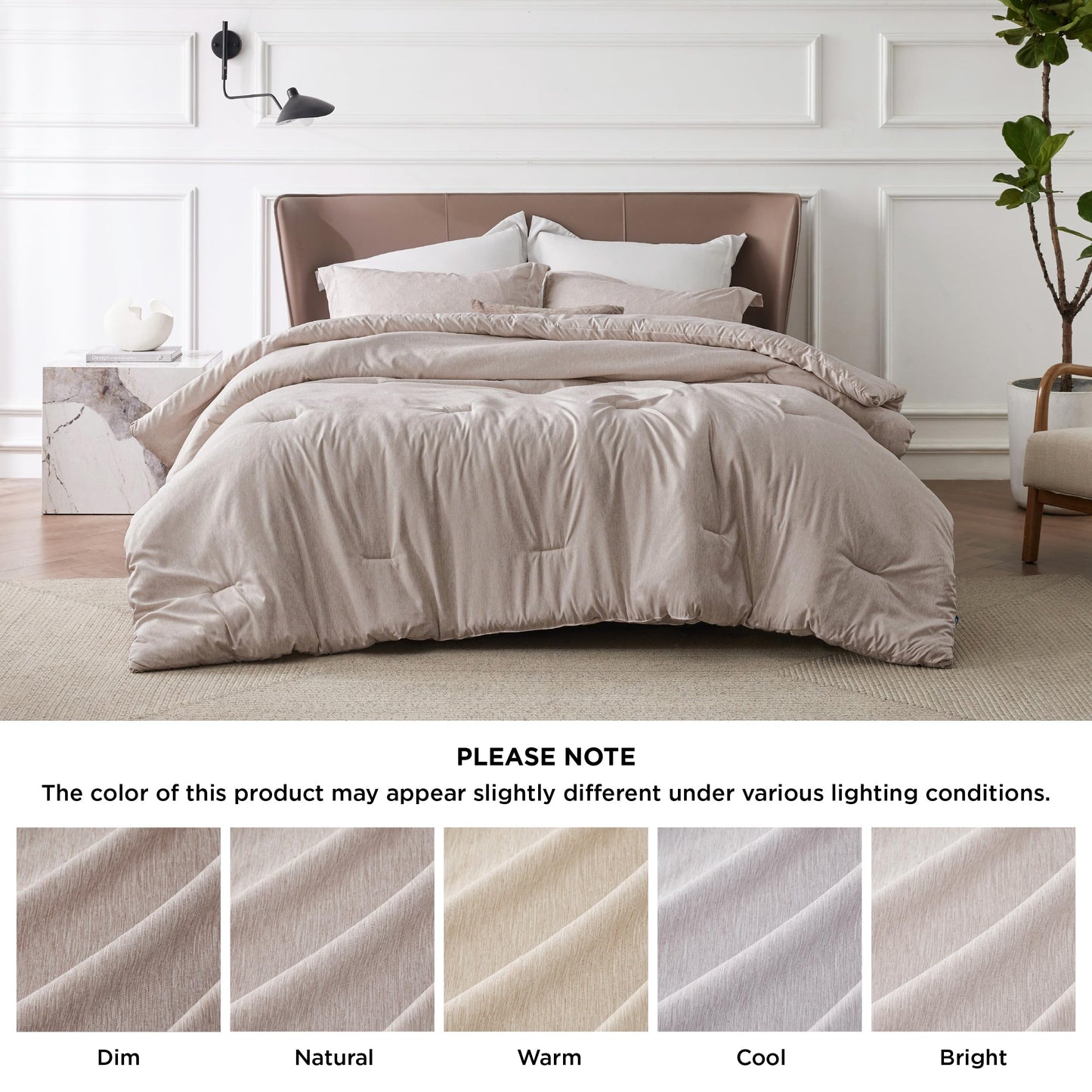 Bedsure Oversized King Comforter Set - Warm Taupe Soft Bedding for All Seasons, Cationic Dyed Bed Set, 3 Pieces, 1 Oversized King Size Comforter (120"x 98") and 2 Pillow Shams (20"x 36"+2")