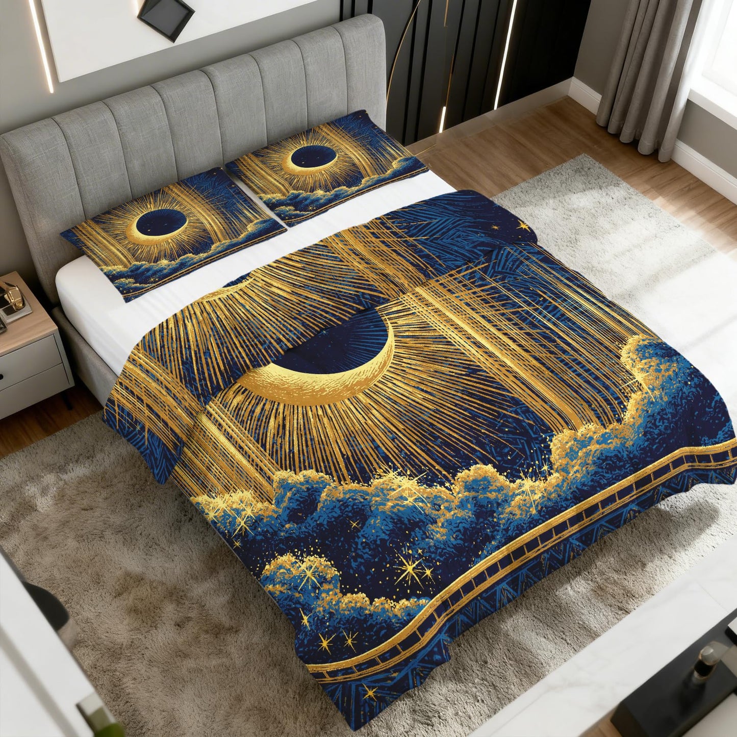 Boho Celestial Full Size Comforter Sets 3 Piece