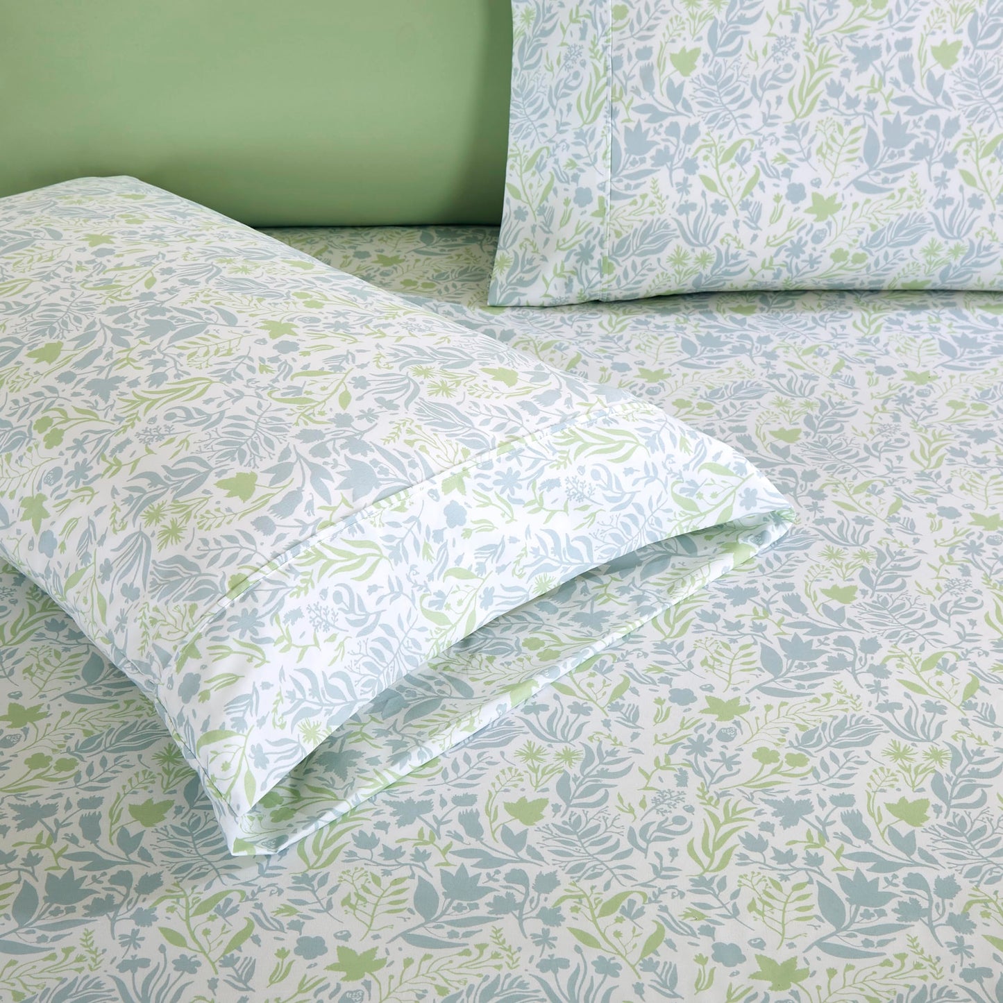 Elegant Comfort Softest and Coziest 6-Piece Sheet Set - 1500 Premium Hotel Quality Microfiber - Deep Pocket, Wrinkle Resistant 6-Piece Floral Bed Sheet Set, King, Anita Green