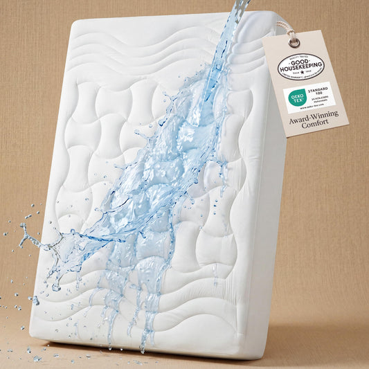 Bedsure Waterproof Mattress Protector Queen Size - Quilted Fitted Waterproof Mattress Pad Topper with 8-21 Inches Deep Pocket, Noiseless Bed Cover Padded, Machine Washable,White, 60x80 Inches