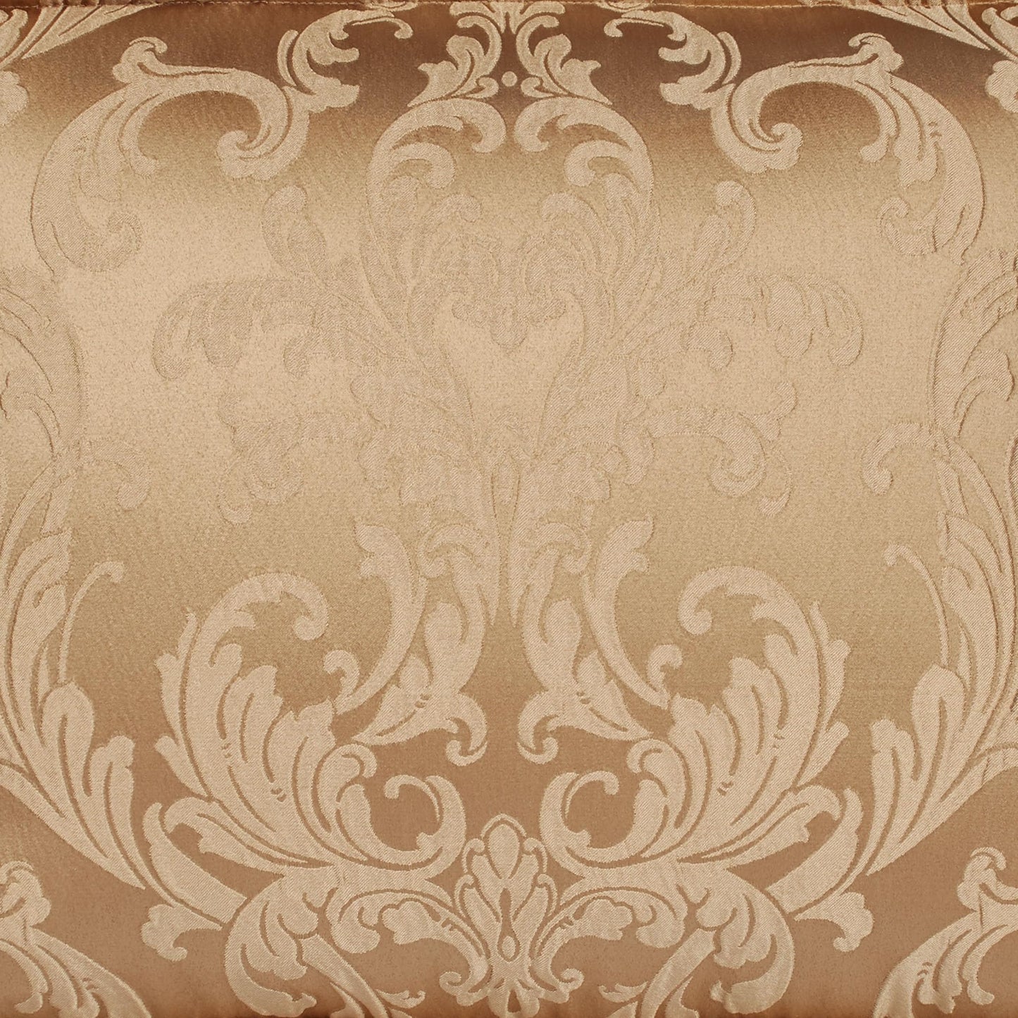 Monaco Luxury Bedding | Royal Monochromatic Metallic Gold Hues | Puff Jacquard-Woven Acanthus Leaf Damask and Scrollwork | 3 Piece Bed Set Includes Oversized California King Bedspread and 2 King Shams