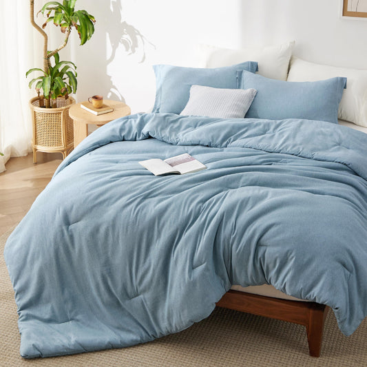 Bedsure California King Comforter Set - Storm Blue Soft Bedding for All Seasons, Cationic Dyed Bed Set, 3 Pieces, 1 California King Size Comforter (104"x96") and 2 Pillow Shams (20"x36"+2")
