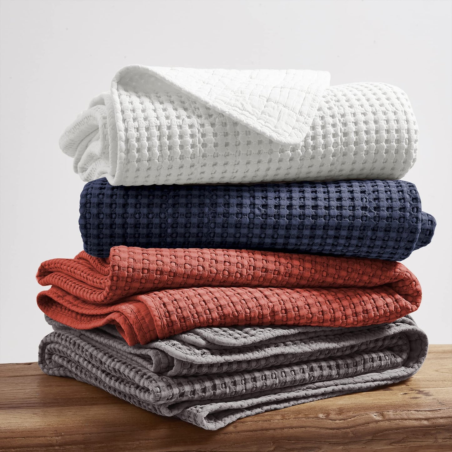 Levtex Home - Mills Waffle - Throw - Adobe Cotton Waffle - Throw Size 50 x 60in.