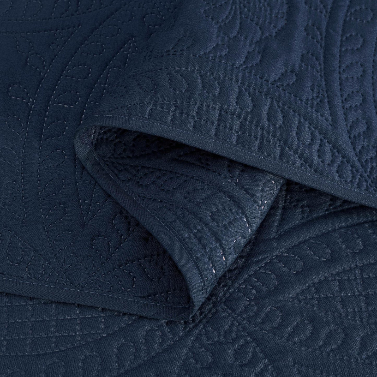 Chezmoi Collection Austin 3-piece Oversized Bedspread Coverlet Set (King, Navy)