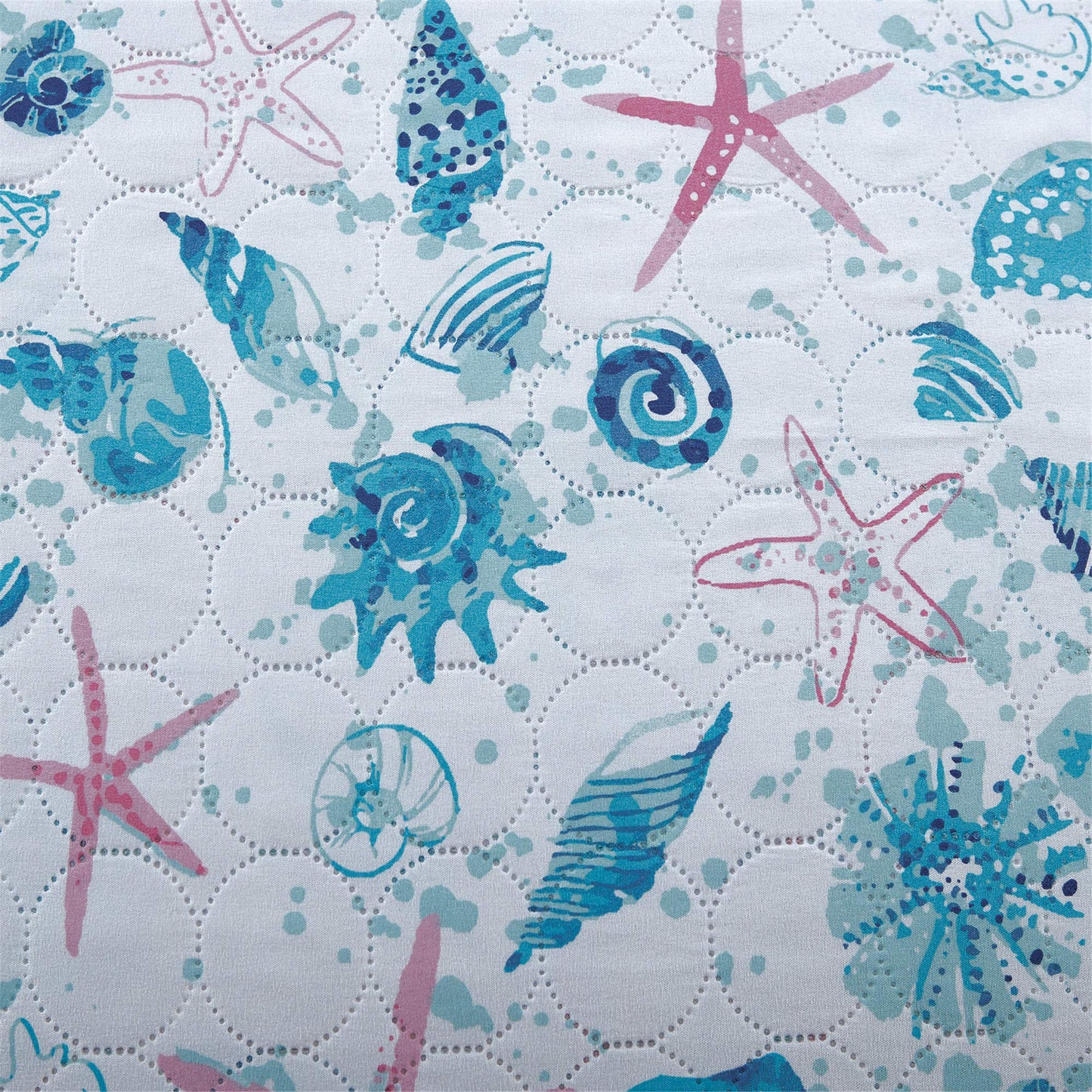 King Size Quilts Bedspread Set Beach King Quilt Set Bedding Set Coastal Summer Ocean Quilts Collection Bedding Beach Bedspread Coverlet Reversible Lightweight Bedding Pink Starfish Aqua Home Quilt Set