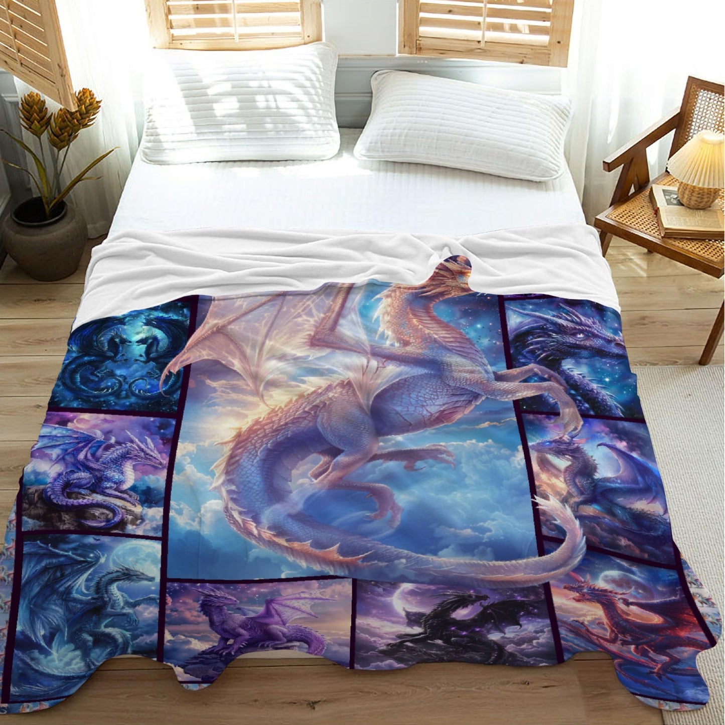 Dragon Blanket for Lovers - Gifts for Boys, Adults, Teens - Super Soft Flannel Throw for Sofa, Couch, Bed - Plush Warm Cozy Home Decor for All Seasons - 40"x50" for Kids/Baby