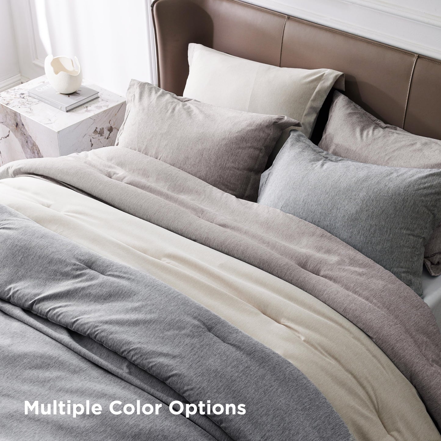 Bedsure Queen Comforter Set - Warm Taupe Soft Bedding for All Seasons, Cationic Dyed Bed Set, 3 Pieces, 1 Queen Size Comforter (90"x90") and 2 Pillow Shams (20"x26"+2")
