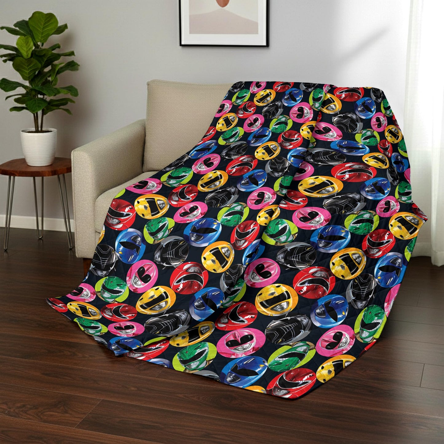 Northwest Power Rangers Rangers Go Twin Quilted Blanket, Comfy Throw, Adults Boys Girls, Soft Lightweight Bedding for Bed, or Couch, 60 x 90 inches