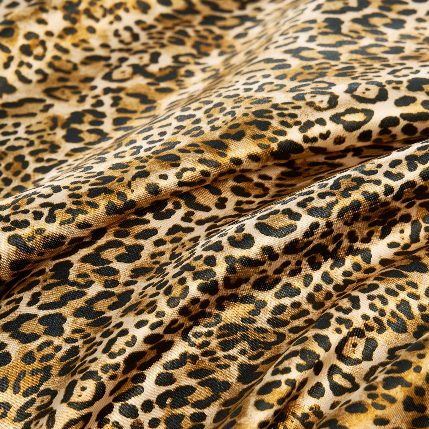 Juicy Couture Full Size Satin Bed Sheet Set, Deep Pocket Silky Full Sheet Set with 1 Fitted Sheet, 1 Flat Sheet, 2 Pillowcases, Wrinkle Resistant and Anti Pilling Bed Sheets - Monica Leopard