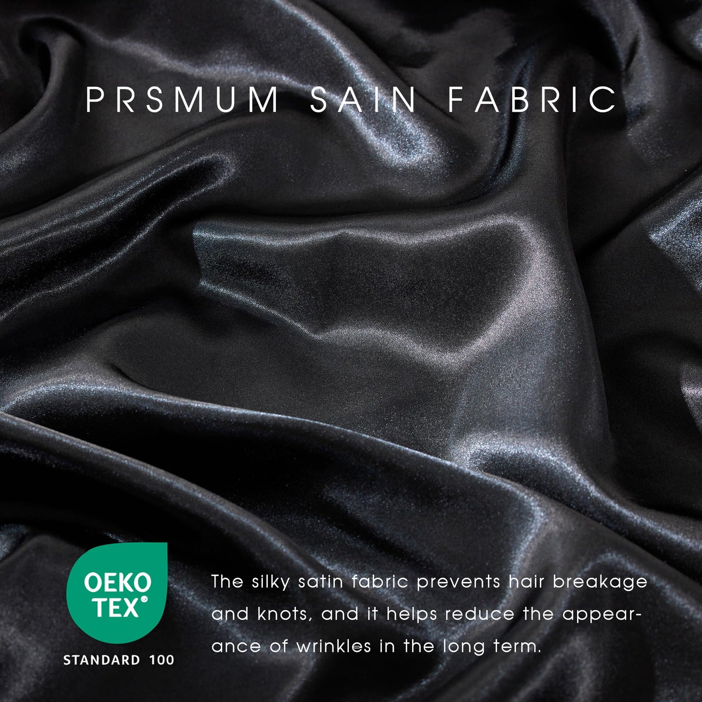 FreshCulture Satin Sheets Full Size - 4 Piece Luxury Soft Silky Full Size Bed Sheets, Similar to Silk Bed Sheet Set with 1 Deep Pocket Fitted Sheet, 1 Flat Sheet & 2 Pillowcases (Black)