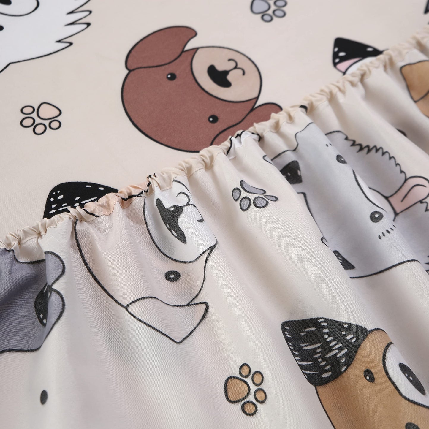 SDY 4 Pieces Dog Bedding Sheets Set Queen Size, Cute Puppy Pattern Sheet Sets with Deep Pocket, Kawaii Bedroom Decor for Kids, Teens, Children, Baby, Boys, Girls and Animal Lovers (Dog, Queen)