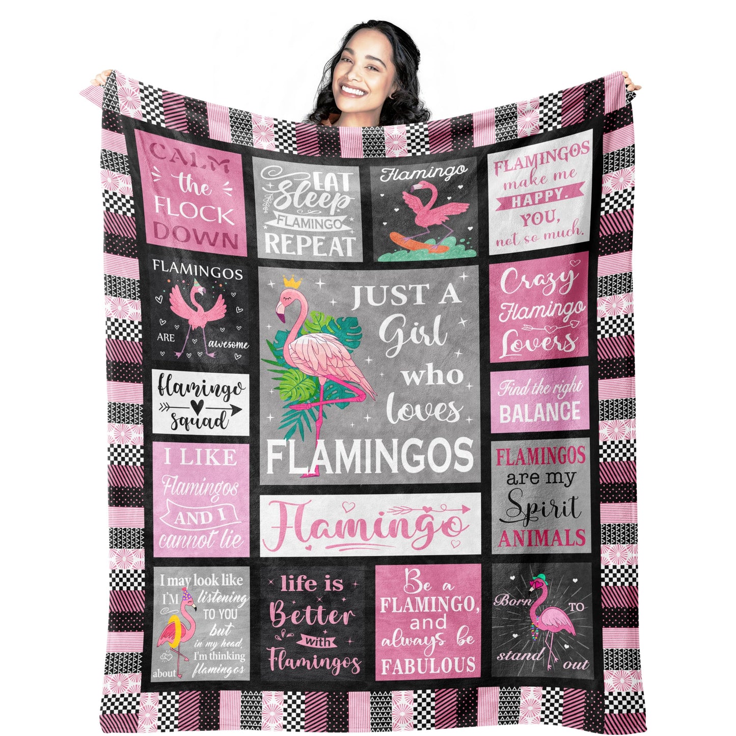 Mcurore Flamingo Gifts Blanket 50"x40", Pink Flamingo Gifts for Women Girl Unique, Flamingos Decor, Christmas Birthday Gift Ideas for Flamingos Lovers