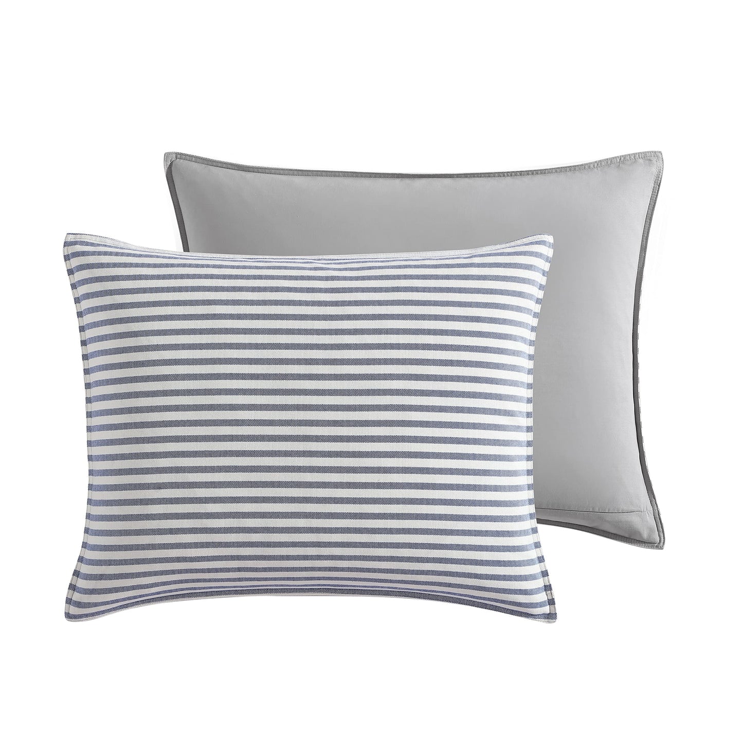 Nautica - King Comforter Set, Soft Yarn-Dyed Cotton Bedding, Medium Weight for Year Round Use, 3 Piece Bed Set with Matching Pillowcases (Fairwater Blue)