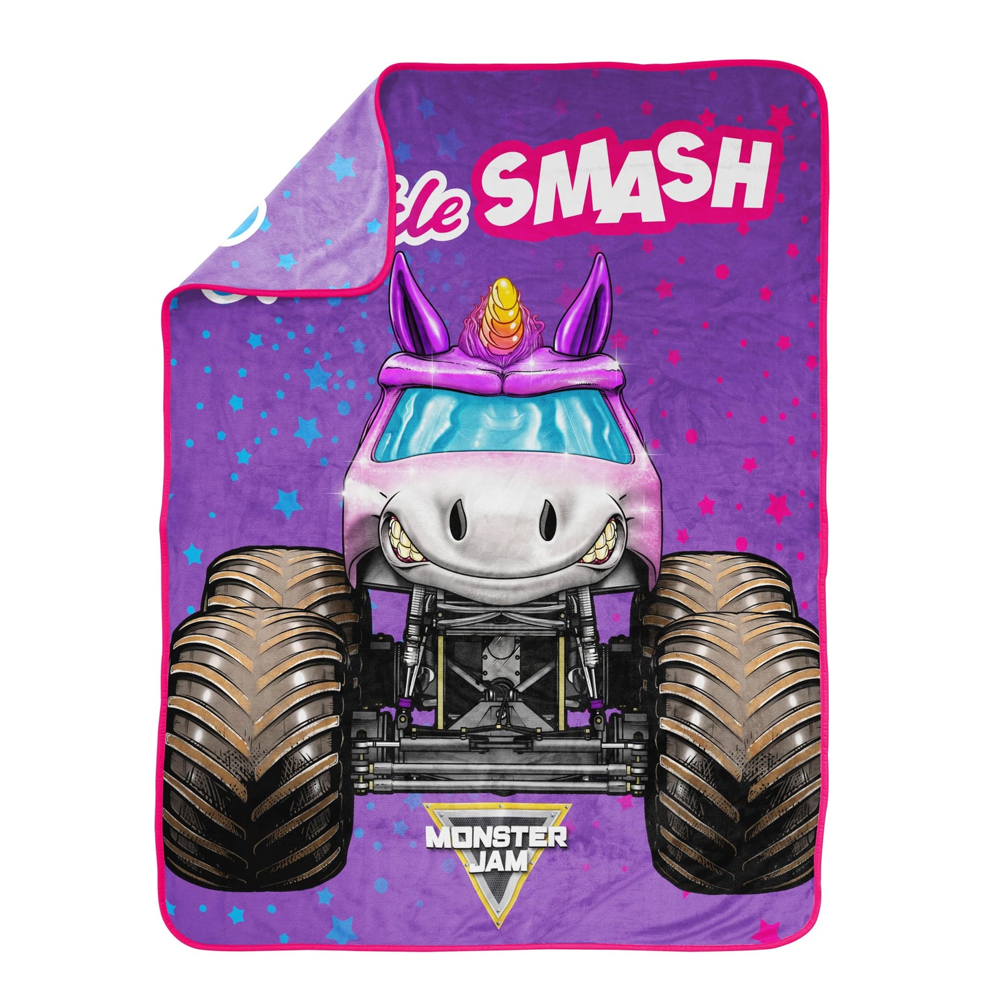 Jay Franco Monster Jam Sparkle Smash Kids Throw Blanket 46x60 - Super Soft Fleece Microfiber, Fade Resistant, Machine Washable, Gift for Truck Fans, for Couch & Bed (Officially Licensed)