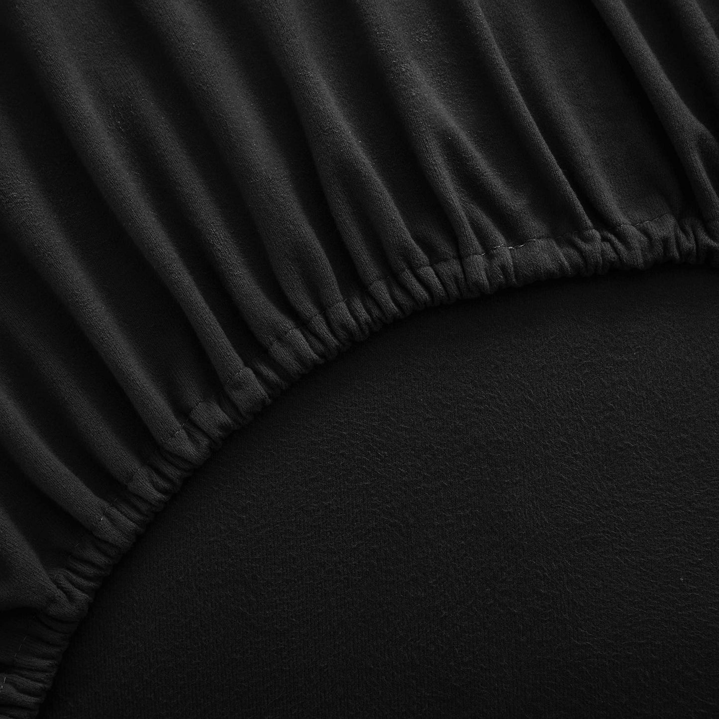 Flannel Sheets Warm and Cozy Deep Pocket Breathable All Season Bedding Set with Fitted, Flat and Pillowcases, Queen, Black