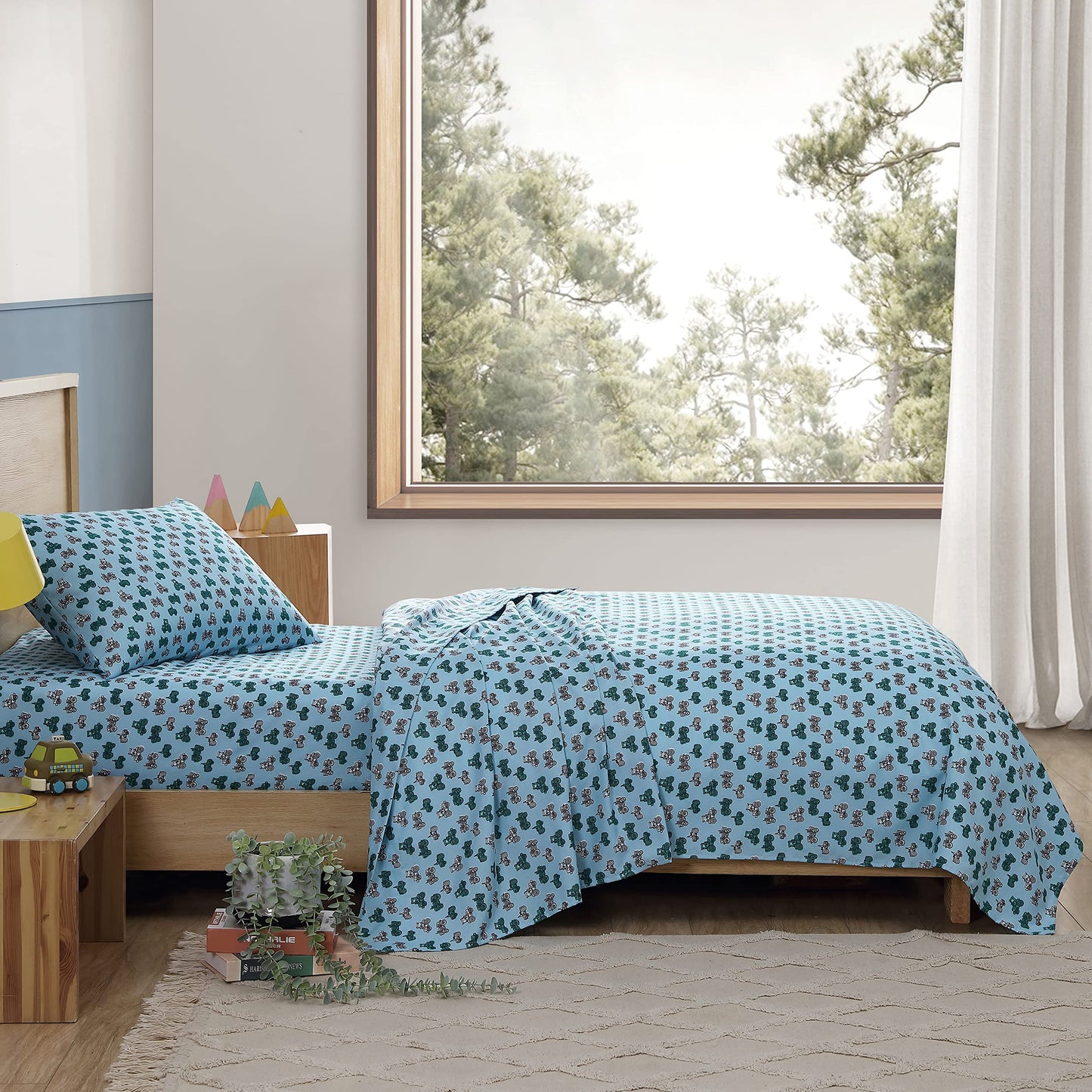Eddie Bauer Kids - Full Sheet Set, Ultra-Soft Microfiber Bedding with Fully Elastic Fitted Sheet, Kids Bed Set with Pillowcases, Easy Care Bedding (Little Rider)