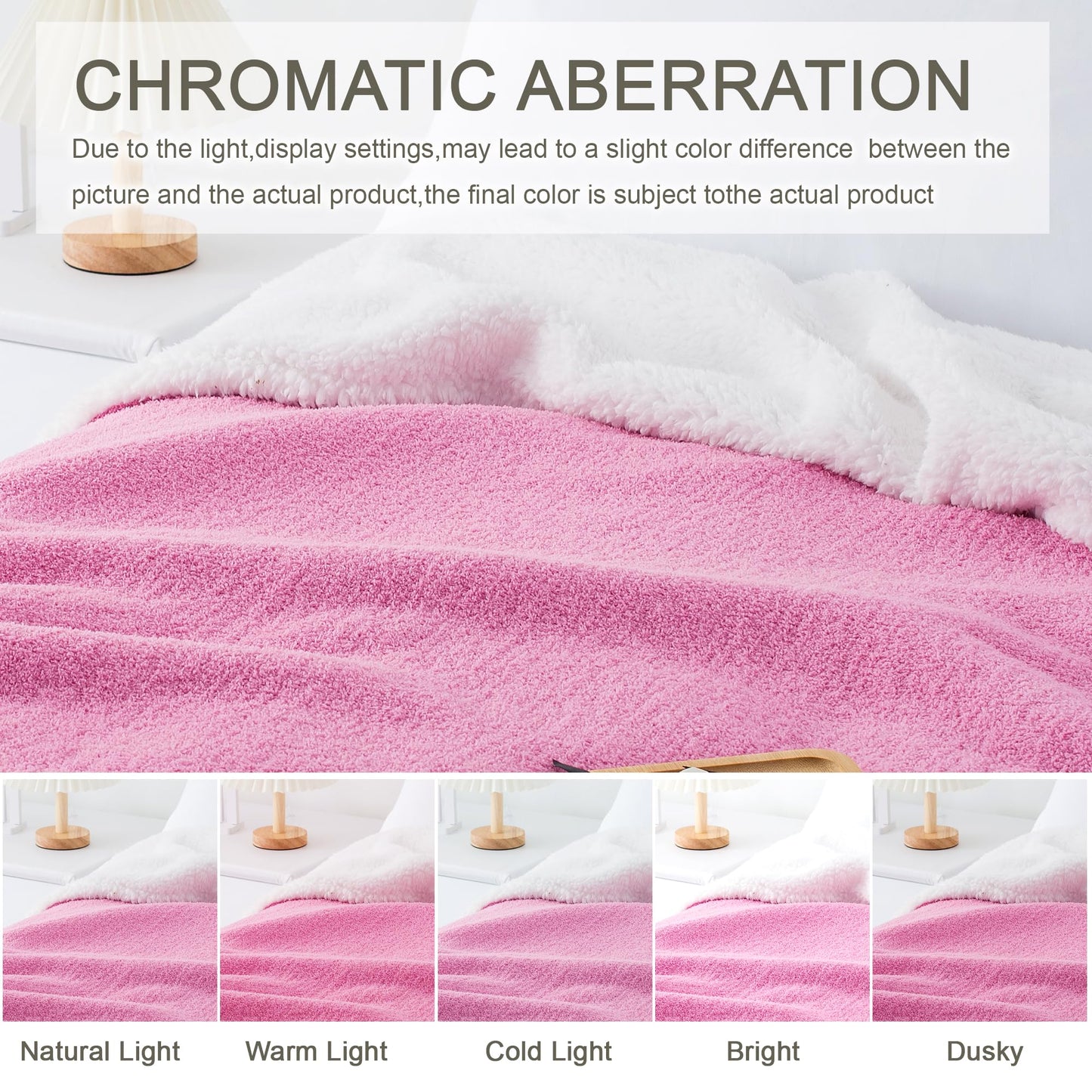 LONG CREATE Ultra Soft Sherpa Fleece Blanket 90"X 90" Queen Size, 480GSM Big Cozy and Warm Knit Throws for Winter, Fuzzy and Plush Reversible Thick Blankets for Couch Bed Sofa, Hot Pink