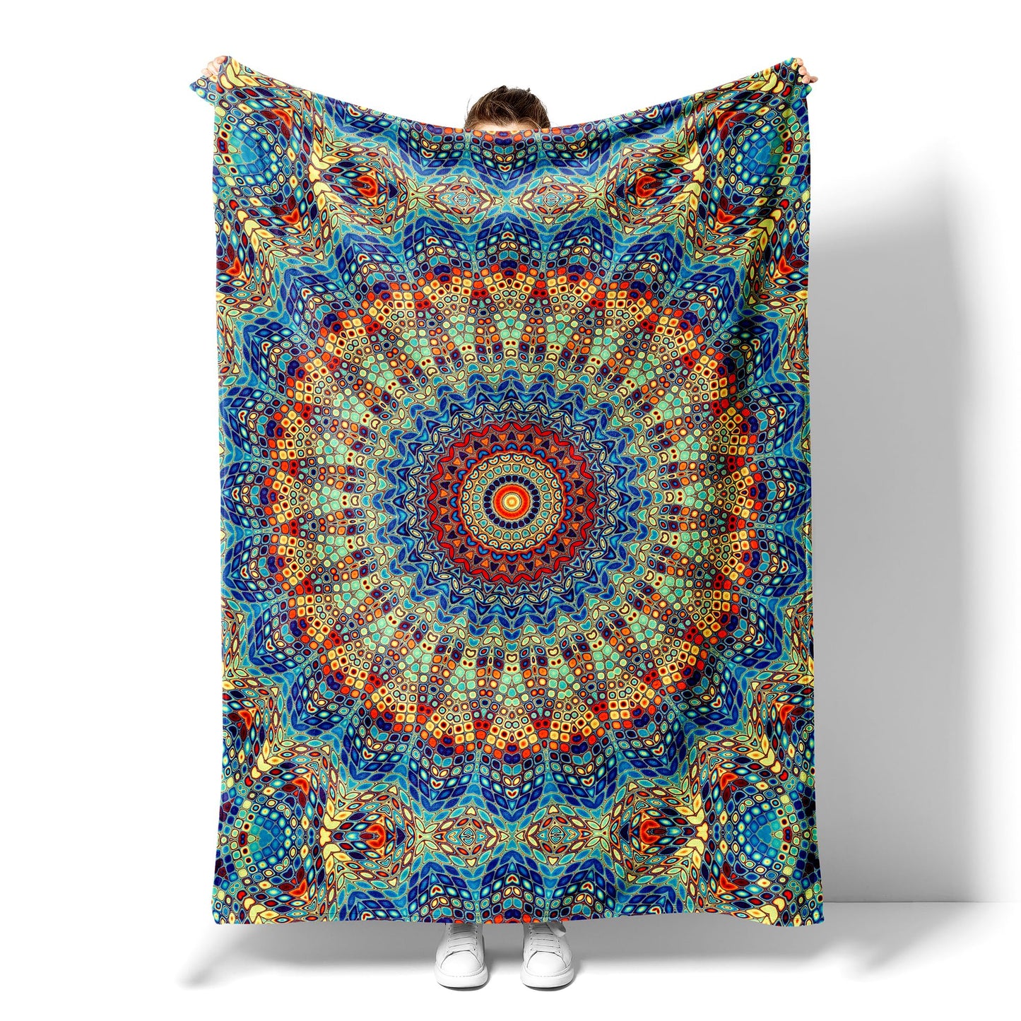 Mandala Blanket Gifts, Soft Flannel Throw Blanket for Couch, Bed, Travel, Living Room, Home Decor, Cozy Lightweight Warm Fluffy Fuzzy Blankets for Adults Women Girls (50×40 Inch, Mandala)