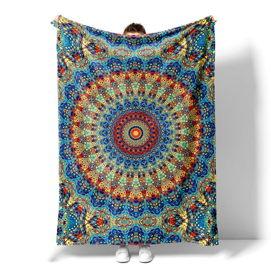 Mandala Blanket Gifts, Soft Flannel Throw Blanket for Couch, Bed, Travel, Living Room, Home Decor, Cozy Lightweight Warm Fluffy Fuzzy Blankets for Adults Women Girls (50×40 Inch, Mandala)