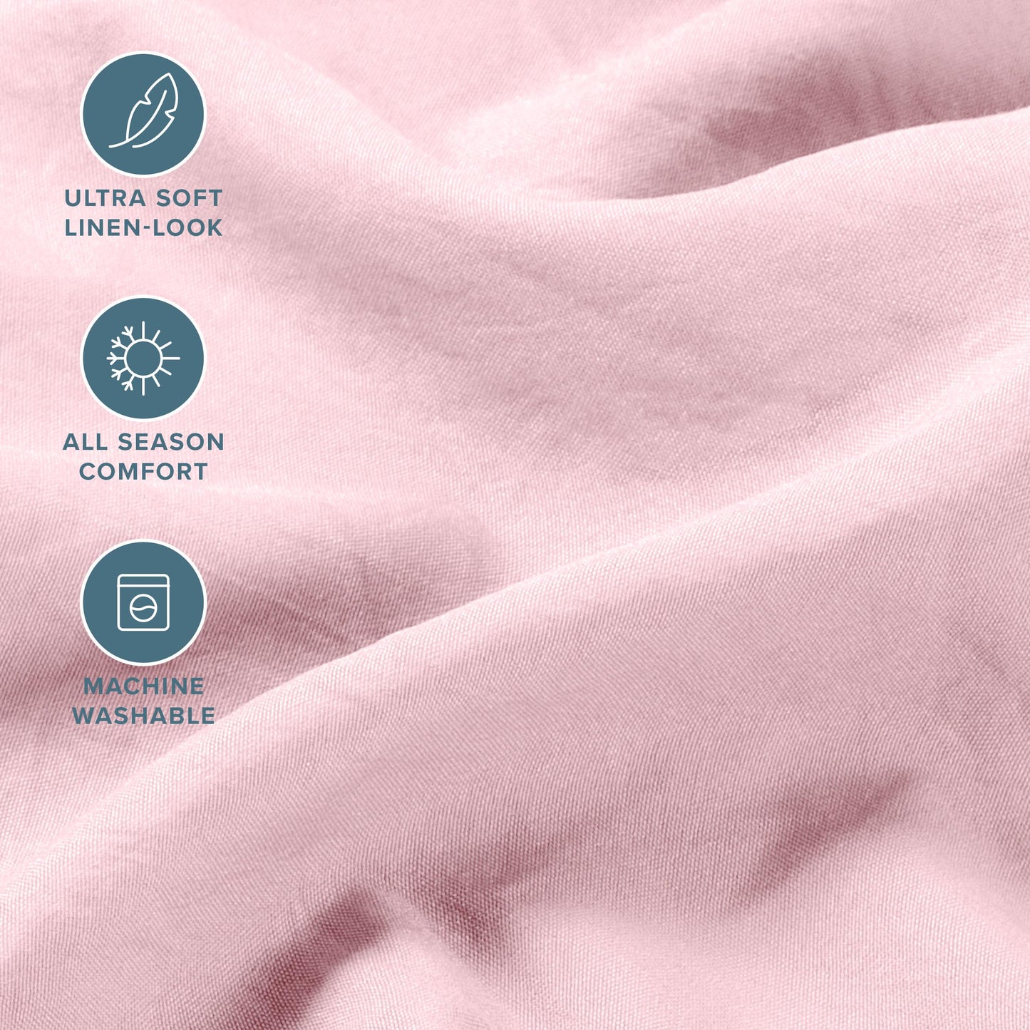 Bare Home Queen Sheet Set - Luxury 1800 Ultra-Soft Stonewashed Microfiber - Brushed - Deep Pockets - Easy Fit - Breathable Bedding - Sheet Sets & Pillowcases (Queen, Dusty Pink)