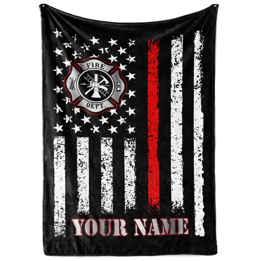 Cozy Custom Firefighter Blanket | Personalized Toddler Bed Throw | Fireman Bedroom Decor | Soft Plush Fleece Sofa Throw | Warm Living Room Couch Blankets | Customized Boy Birthday Gift